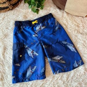Cat & Jack Navy and Yellow Shark Beats Pizza Jaws Swim Shorts 🦈🎧🍕